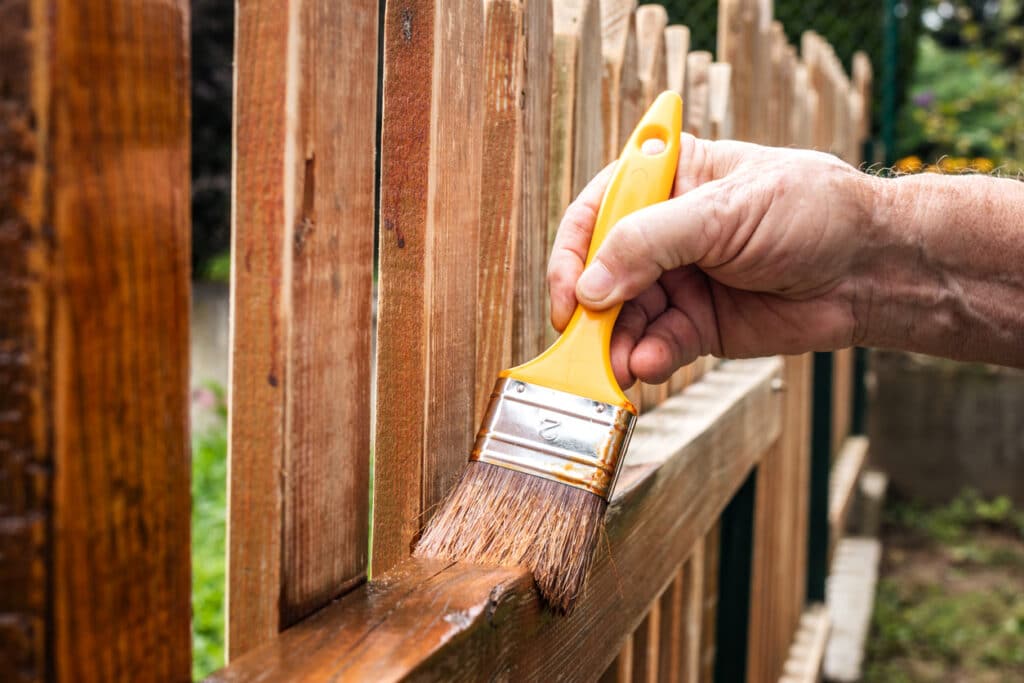 Fence staining